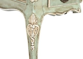 Birou clasic francez, stil Louis XV–XVI, din lemn masiv de mango verde decapé, 133x68x75 cm, Elégance