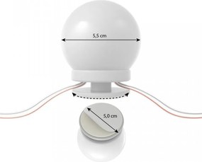 Masuta machiaj cu Oglinda LED si 3 Sertare pentru Cosmetice, Alb, masuta cosmetica, vanity - SEA254