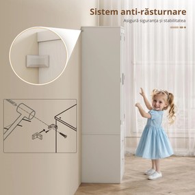 HOMCOM Dulap de Bucătărie cu 8 Rafturi pentru Condimente și 2 Sertare, 60x40x159 cm, Alb | Aosom Romania