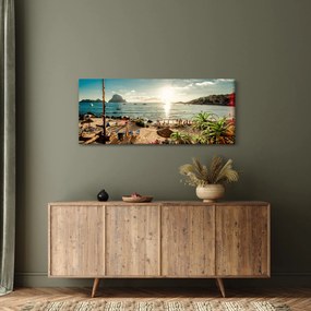 Tablou - Plajă cu oameni (120x50 cm)