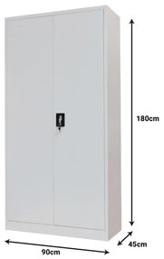 Dulap metalic de gradina Zogi cu compartiment gri deschis 90x45x180 cm