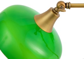 Lampă de masă clasică bronz cu sticlă opal verde - Clerk