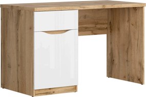 Birou NUIS, stejar wotan/alb, PAL laminat, 120x60x76 cm