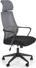 Scaun de birou VALDEZ, gri/negru, stofa/plasa, 64x60x116/121 cm