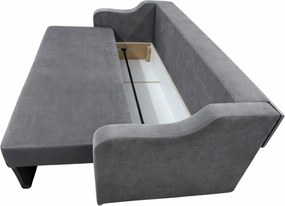 Canapea GIULIA extensibila, 3 locuri, cu lada de depozitare, catifea gri , 220x100x80 Gri