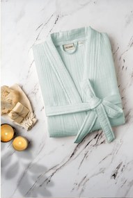 Halat verde mentă S/M din muselină Kimono – Foutastic