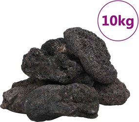 vidaXL Roci vulcanice, 10 kg, negru, 10-30 cm