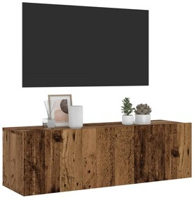 vidaXL Dulap TV de perete, lemn vechi, 100x30x30 cm, lemn prelucrat