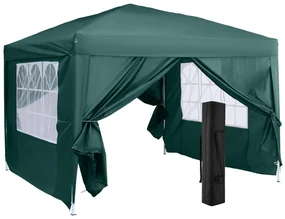 Foisor Impermeabil Outsunny cu Paneluri Laterale Pliabile 3x3m, Verde | Aosom RO