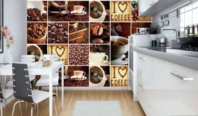 Fototapet - I Love Coffee - colaj (254x184 cm)