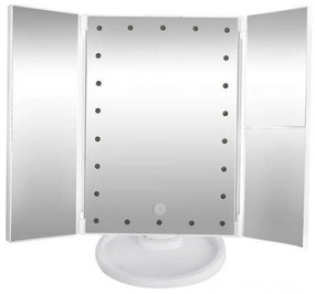 Oglinda iluminată LED, deschidere laterala, marire dubla si tripla, Alb