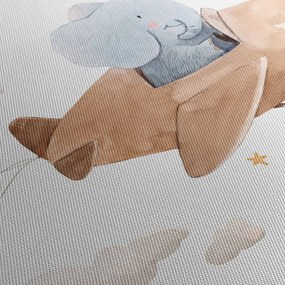 Tablou - Acuarelă elefant într-un avion (90x60 cm)