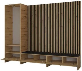 Mobilier hol Esmaldos VI (Stejar artisan + Negru + Bej) . 1104719