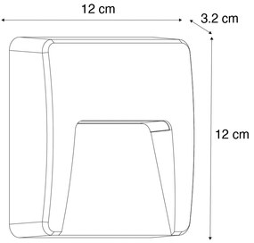 Set 2 Aplice Perete Exterior Patrate Negre cu LED Integrat IP65 - Gem
