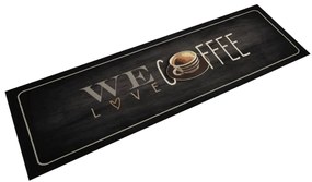 vidaXL Covor de bucătărie lavabil, text Coffee, 45x150 cm, catifea