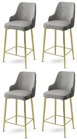Set de scaune de bar Enox Grey and Gold, 4 buc., 4 buc