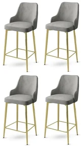 Set de scaune de bar Enox Grey and Gold, 4 buc., 4 buc