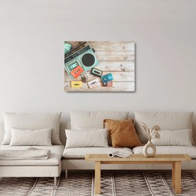 Tablou pe sticlă - Radio retro (70x50 cm)