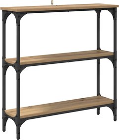vidaXL Masă de consolă cu raft Stejar Artizanal 75 x 22,5 x 75 cm