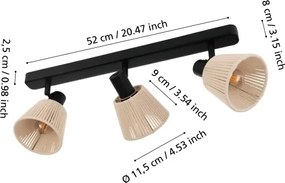 Eglo 44141 - Spot SEAGARD 3xE14/40W/230V bej/negru