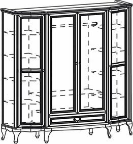 Dulap lemn masiv Weston 4 usi, 206 × 63 × 206 cm