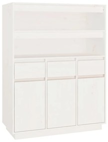 818216 vidaXL Dulap înalt, alb, 89x40x116,5 cm, lemn masiv de pin