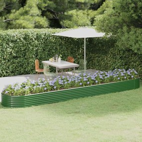 Jardiniera gradina verde 507x100x36cm otel vopsit electrostatic 1, Verde, 507 x 100 x 36 cm