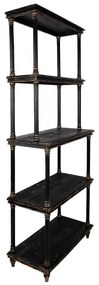 Biblioteca neagra, din lemn, aspect vintage, Rustique