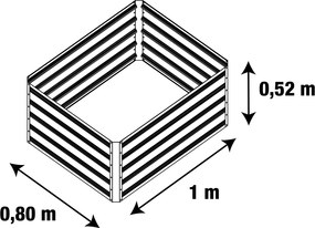 Patură înălțată G21 Daisy 100 x 80 x 52 cm, dintablă, verde