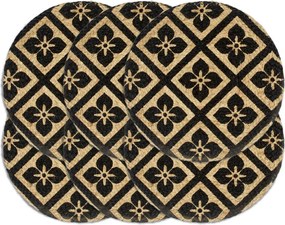 vidaXL Naproane, 6 buc., negru, 38 cm, iută, rotund