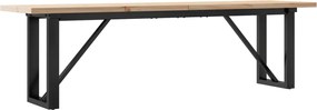 vidaXL Masă de cafea, cadru O, 160x40x45,5 cm, lemn masiv pin și Oţel