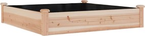 vidaXL Strat de grădină înălțat cu căptușeală, 120x120x25 cm lemn brad