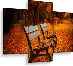 Tablou cu banca toamna (90x60 cm)