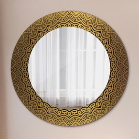 Oglinda rotunda rama cu imprimeu Ornament grecesc