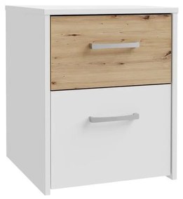 Noptieră URO, stejar artisan/alb