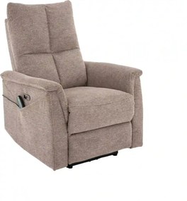 Fotoliu recliner NEPTUN M, bej, stofa clasica/metal, functie de masaj