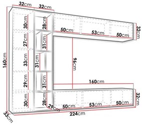 Mobilier living Lerenia (Alb + grafit) . 1104557