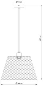 Lustră pe cablu Globo 15646H1 BAKU 1xE27/40W/230V d. 36 cm