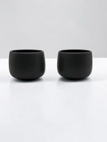 Set 2 Pahare Cafea NOVUM Vulcano Cappucino (Negru Carbon Mat 330ml) Flat White, Latte, Cappucino