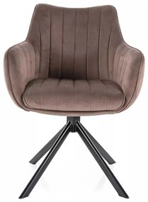 Scaun de bucătărie Azalia Velvet, maro / negru