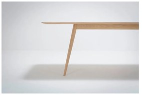 Masă cu structură din lemn masiv de stejar Gazzda Stafa, 220 x 90 cm