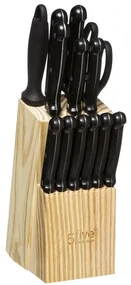 Set cutite El Classico, suport lemn, 15 piese