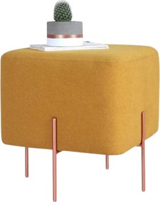 Taburet COPPER 61, stofa clasica galben, 40x40x42 cm
