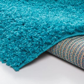 Covor elegant turcoaz închis, cu fire mai înalte Lăţime: 60 cm | Lungime: 100 cm