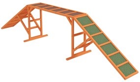 PawHut Rampă de agilitate pentru câini, Parcurs, antiderapantă, rezistentă la intemperii, din lemn, 335 x 55 x 60 cm, Portocaliu | Aosom Romania