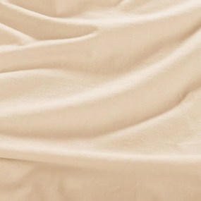 decoDoma Cearșaf elastic jersey cu elastan culoarea cafelei 90 x 200 cm