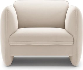 Fotoliu crem cu tapițerie din catifea Georgia – Micadoni