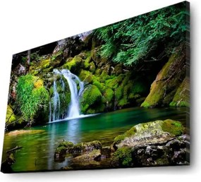 Tablou 4570DACT-34, multicolor, panza/lemn, cu iluminare LED, 70x45 cm