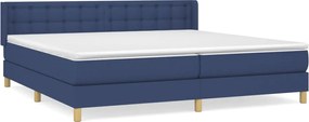 vidaXL Pat box spring cu saltea, albastru, 180x200 cm, material textil