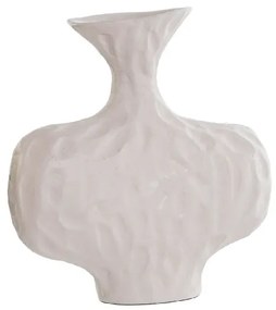 Vaza Texture din aluminiu, alb, 20x21 cm